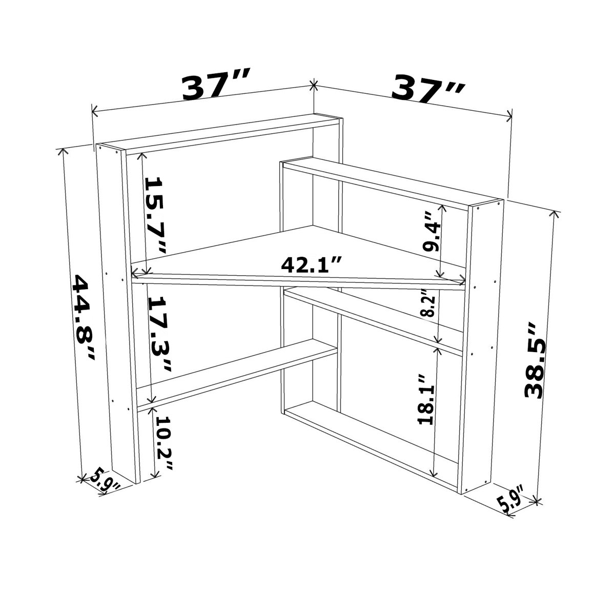 Ebern Designs Adaliah Corner Desk with Bookcase Wayfair